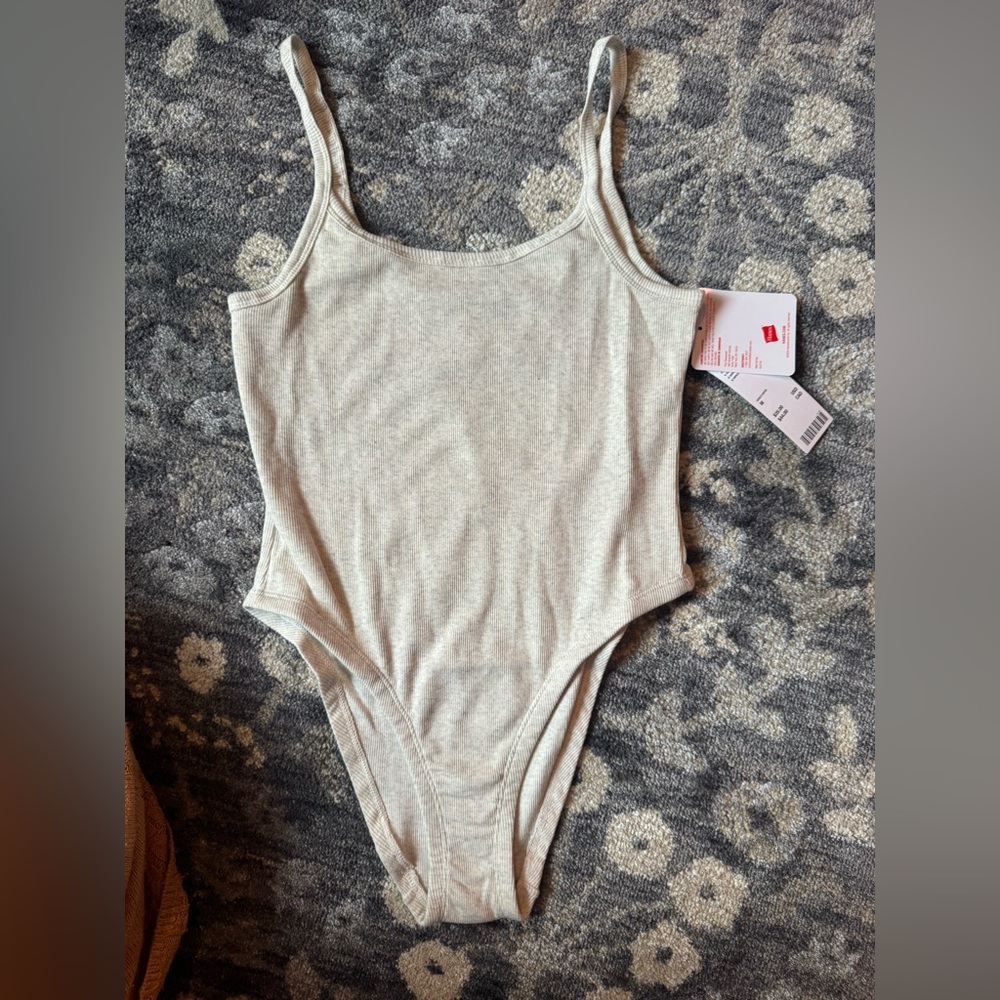 NWT Hanes Gray Women's Bodysuit
